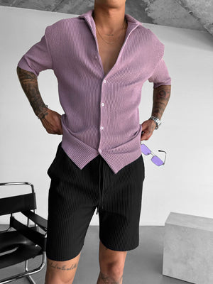 Camicia Oversize a Costine - Sambuco